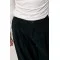 Штани жіночі вельветові широкі укорочені темно-сині Lurex