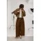 Куртка-бомбер жіноча плащова укорочена коричнева Lurex