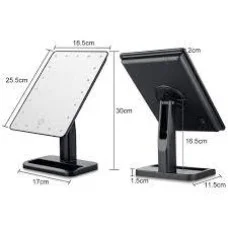 Зеркало для макияжа Large LED Mirror 20 светодиодов черное