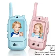 Дитяча відеорація Video Walkie Talkie HD камера рожева