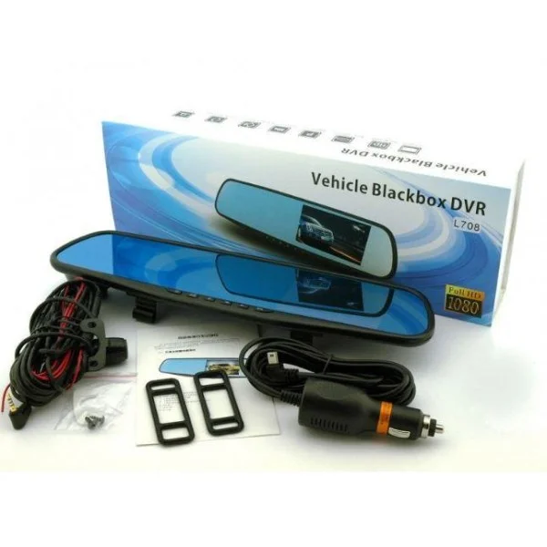 Видеорегистратор зеркало BLACKBOX DVR 2 камеры Full HD черный generic
