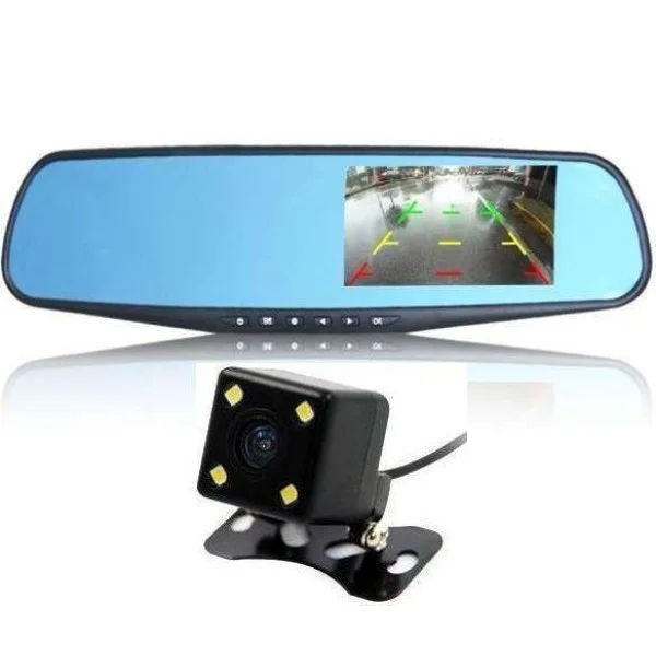 Видеорегистратор зеркало BLACKBOX DVR 2 камеры Full HD черный generic